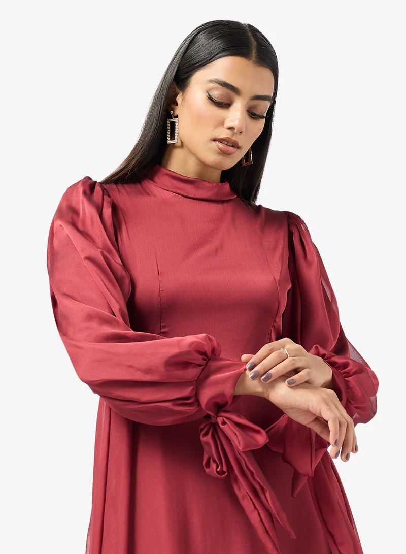 Khizana  A-line Dress With Self Tie Up for Women | Best Price UAE